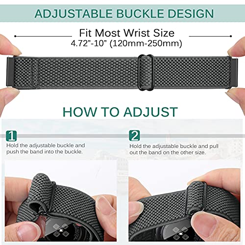 Pack de 2 correas elásticas de nylon para reloj 22 mm miniatura 4