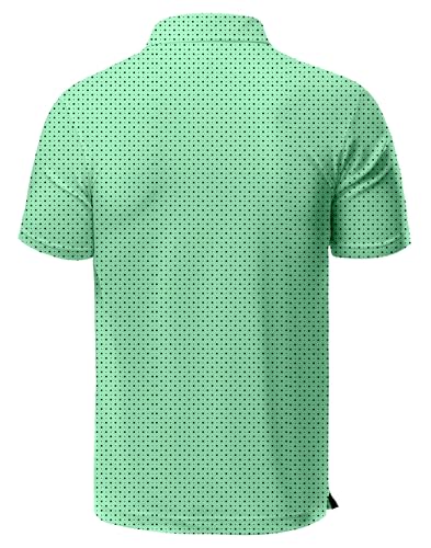 Image of Obla Mens Golf Polo Shirts Short Sleeve Dry Fit Performance Moisture Wicking Casual Print Collared Golf Shirts for Men