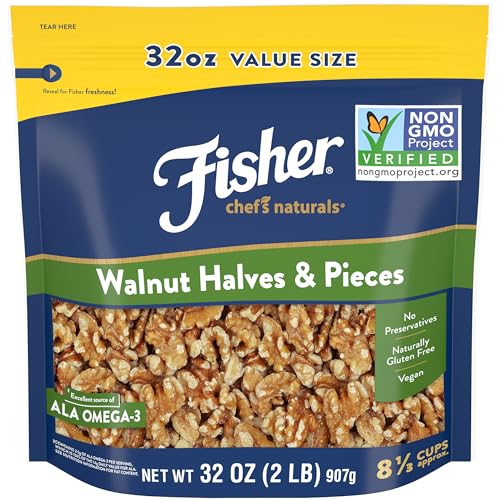 Fisher Chef's Naturals Walnut Halves & Pieces 2 lb, 100 California