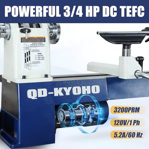QD-KYOHO 12x16.5 Inch Wood Lathe