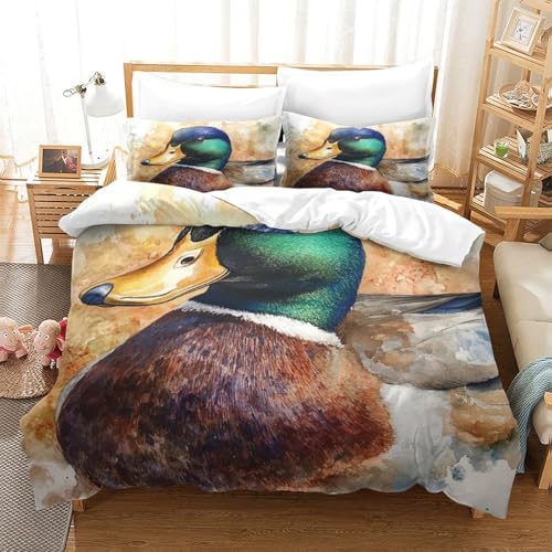 Microfibre hypoallergénique housse de couette oiseau 3 pièces - 3