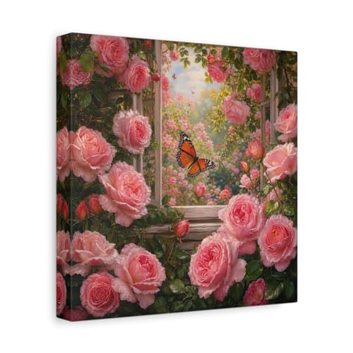 Tableau papillon romantique décoration murale salon 25x25