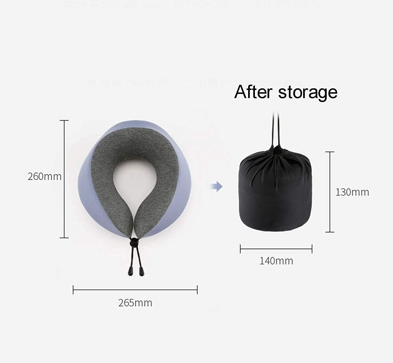 Cuscino in Memory Foam con Supporto for la Testa a 360 Gradi Comodo Cuscino for Il Collo con Custodia Cuscino da Viaggio Leggero for Aereo, Auto, Treno, Autobus e Uso Domestico