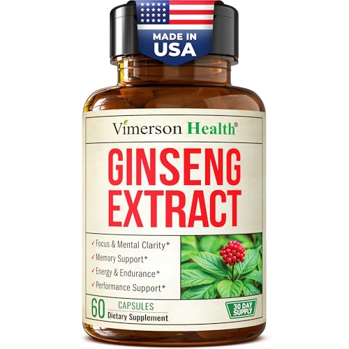 Full-Spectrum Panax Ginseng for Men & Women 1000mg (10% Stem & Leaf Extract) – Korean Ginseng Supplement for Focus