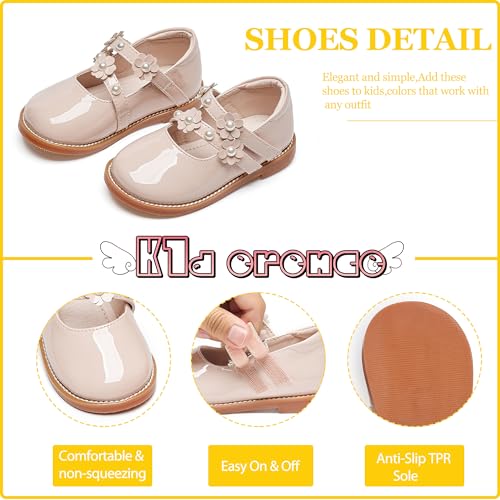 Image of Kiderence Toddler Girl Mary Jane School Uniform Dress Shoes Oxford Flats | Wide Toe Box Great Comfort for Student Shoe and Flower Girl Shoe for Wedding, Parties, Church