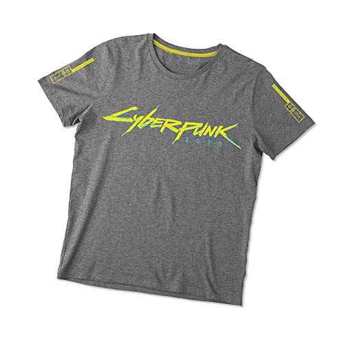 CD Projekt Red Cyberpunk 2077 Logo T-Shirt for Men - Official Apparel Inspired by The Hit Video Game Grey