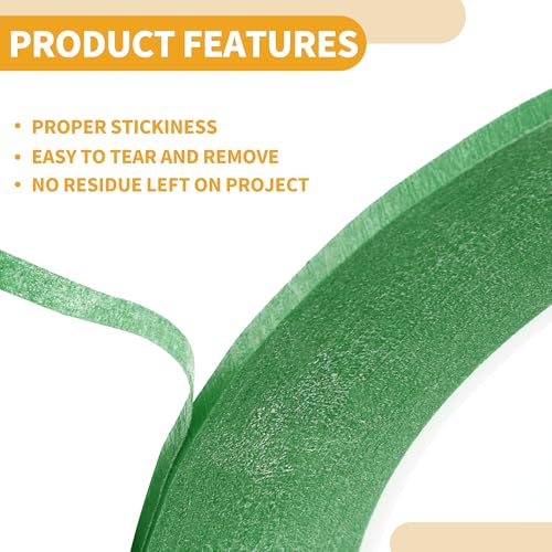 Image of 1 Pc Painters Tape Masking Master Tape Easy Removal Green 5000x0.3x0.01cm / 54.68 Yards x 0.12 Inches x 140um