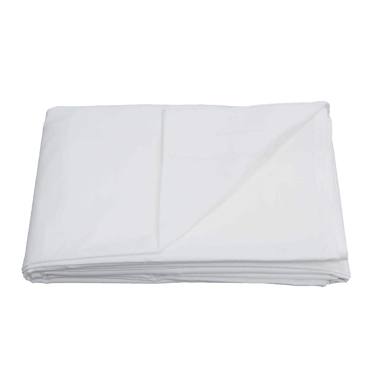 Sleepdown Flat Sheet Bed Linen Bedding Super Soft Easy Care Cotton Blend Plain Dyed Bedsheet Non Iron - White - Super King, 5056242724063