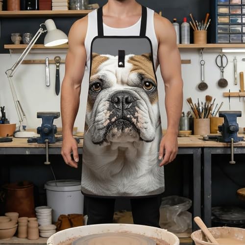 Delantal de Trabajo Multibolsillos English-Bulldog miniatura 4