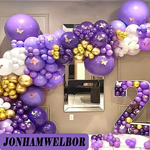 Image of Jonhamwelbor Lavender Purple Matte Latex Balloons 12 Inches 100 Pack Light Violet Wedding Baby Shower Party Decorations