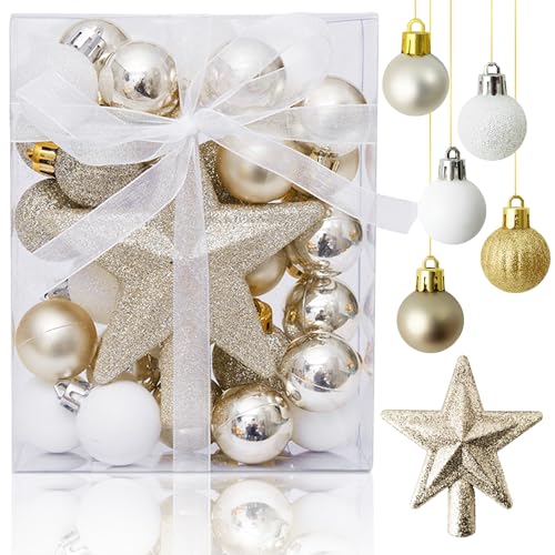 GOKEI クリスマスツリー オーナメント 30個入り クリスマスボール 星 スター 北欧 飾り付け キラキラ おしゃれ かわいい デコレーション クリスマス ツリー 飾り 装飾 christmas Xmas 部屋 店舗 家庭 可愛い パーティー シルバーのサムネイル