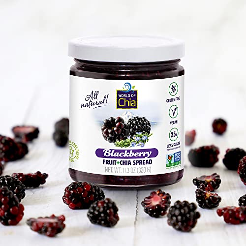 World Of Chia Extra Fruit Chia Spread - All Natural, Plant Based, Gluten Free, Vegan, Kosher, Non Gmo Project, Made With Non Refined Cane Sugar - Variety, 3 (Strawberry, Raspberry, Blackberry)) #TOP1