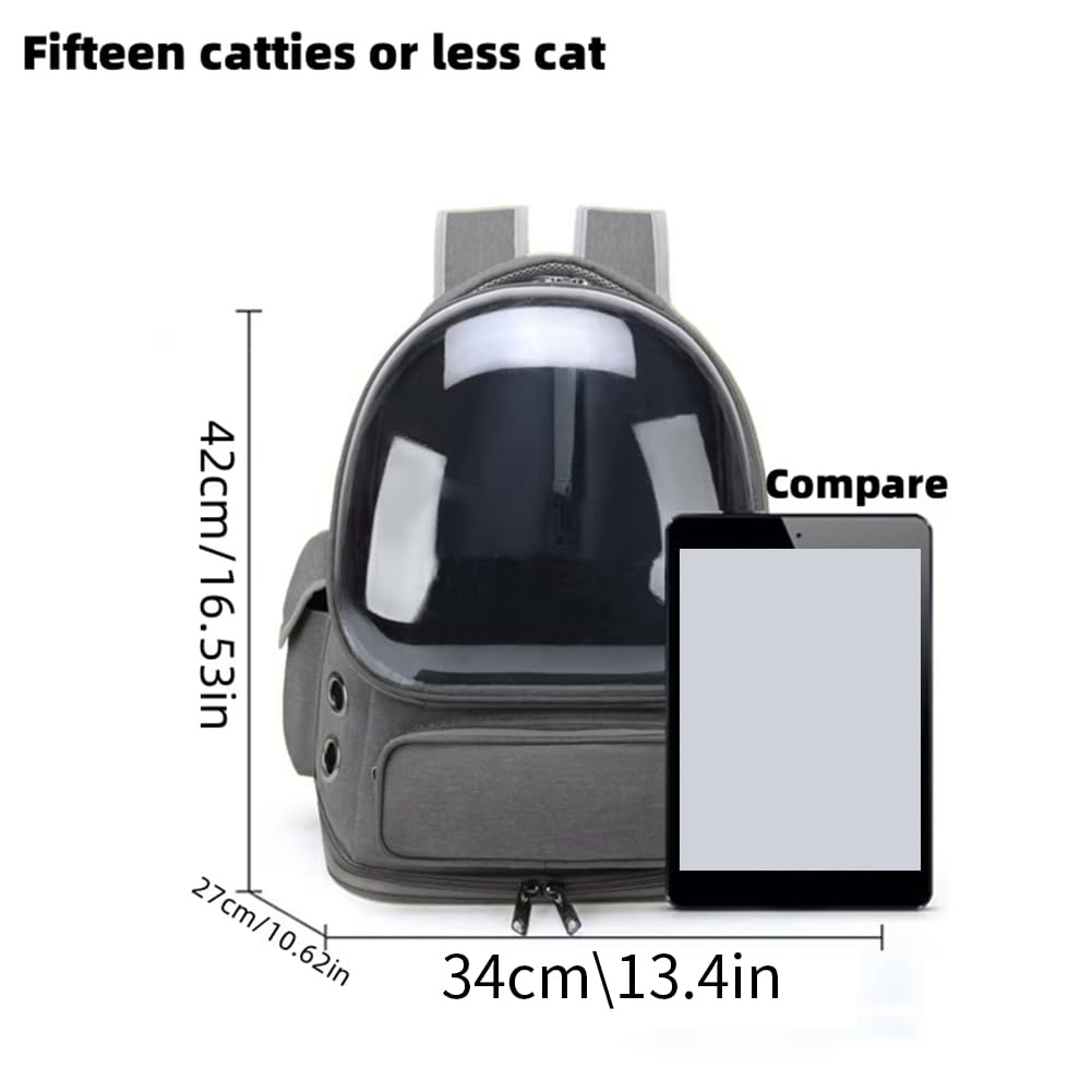 Mochila Transpirable para Gatos, Gran Espacio, Transparente, Ideal para Senderismo, Camping y Viajes Al Aire Libre A