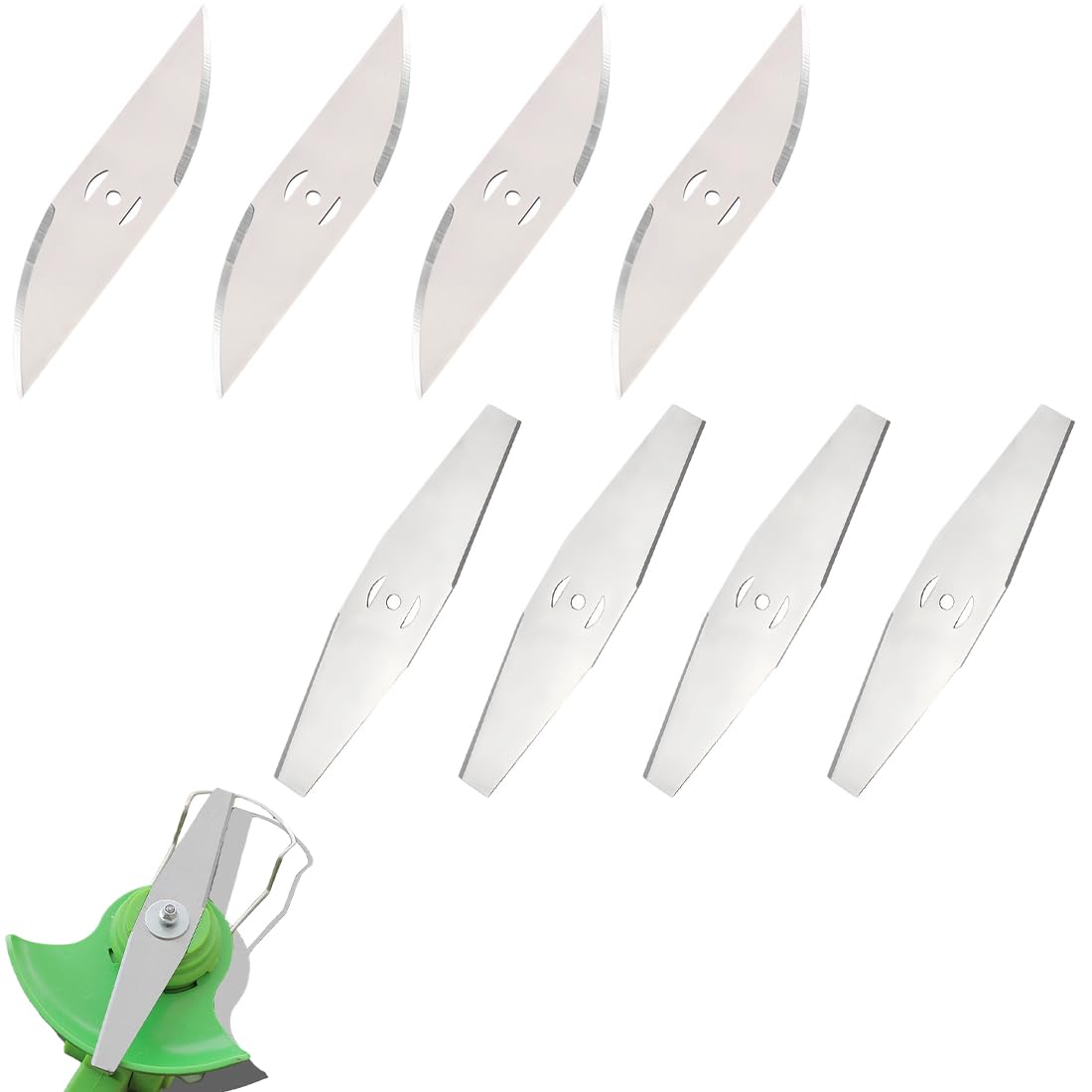 ZKGYUS 8 cuchillas de metal para desbrozadora de césped, hoja de repuesto de metal, hoja de sierra de repuesto, accesorios para desbrozadora eléctrica con batería