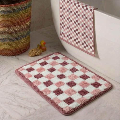 Image of Dream Weaverz 2000 GSM Super Soft Microfiber Bath Mat 40x60 cm | Ultra Absorbent Anti-Skid Quick Dry Bathroom Rug | Floor Mat for Bathroom, Bedroom, Kitchen, Home | Cute Design Bathmat