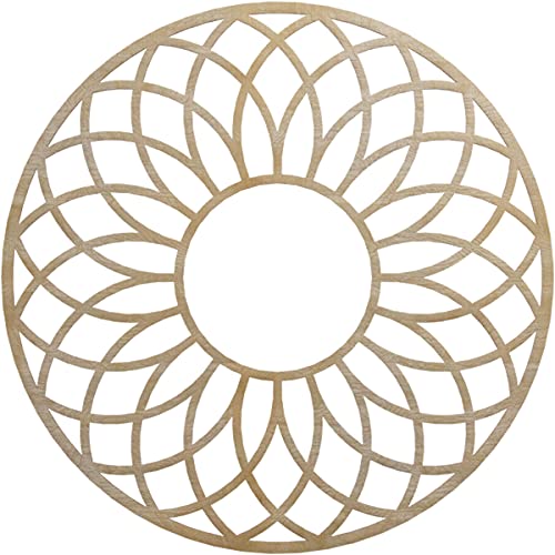 Image of Ekena Millwork 40 inchOD x 13 5 /8 inchID x 1 /4 inchT Cannes Wood Fretwork Pierced Ceiling Medallion, Birch