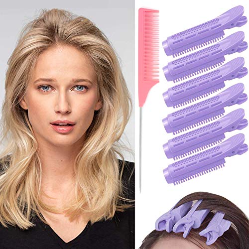 Volumizing Hair Root Clip for Women Girls, Byhoo 6 PCS Natural Fluffy Hair Clips Rollers Self Grip Root Volume Hair Curler Clip Hair Styling Tool for Long Medium Short Hairs with Comb