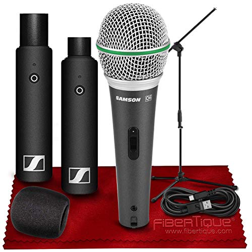 Sennheiser XSW-D XLR BASE SET Digital Wireless Plug-On Microphone System w/ Q6 Dynamic Handheld Microphone + Mic Stand and Windshield