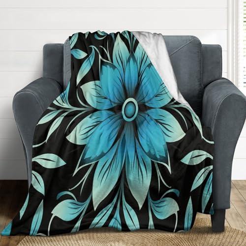 Couverture microfibre de flanelle supérieure motif bleu chic - 4
