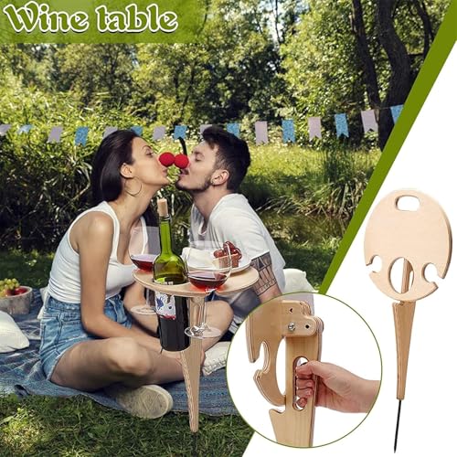 Table à vin pliante extérieure en bois noble pour jardin et terrasse - 6