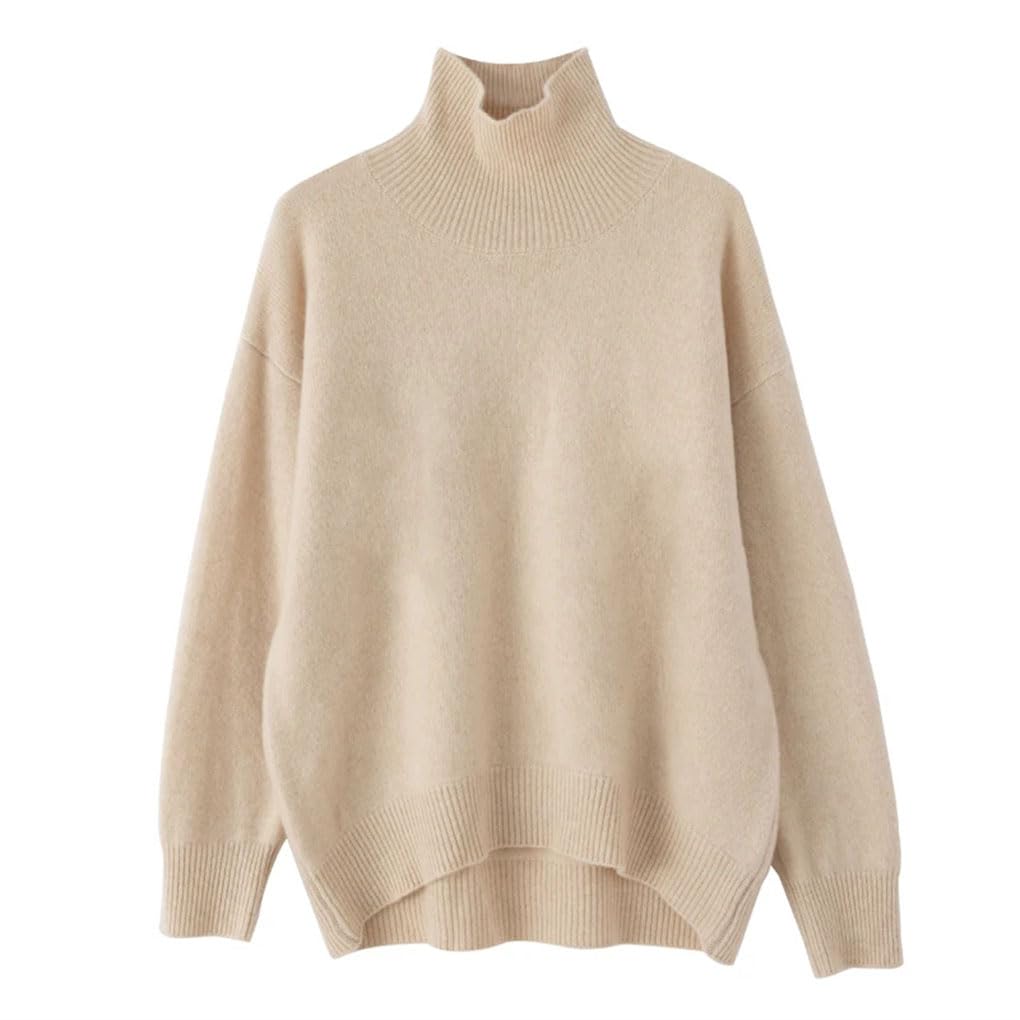 Maglioni da donna in lana a collo alto allentato casual pullover morbido capispalla maglioni