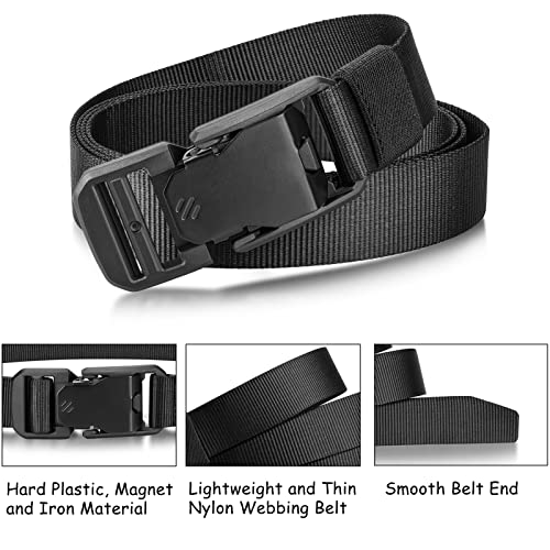 1 Inch Wide Nylon Belts for Men Quick Release Magnetic Buckle Lightweight Skinny Webbing Golf Belt4