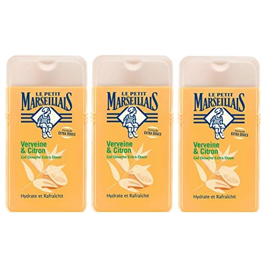 Le Petit Marseillais Gel Douche Extra Doux Verveine et Citron 250 ml Lot de 3 av Le Petit Marseillais