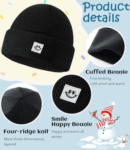 Image of Toddler Baby Beanie Hat 6 Packs, Double Layer Knit Infant Winter Hat Warm Beanies Bulk Skull Cap for Kid Boys Girls