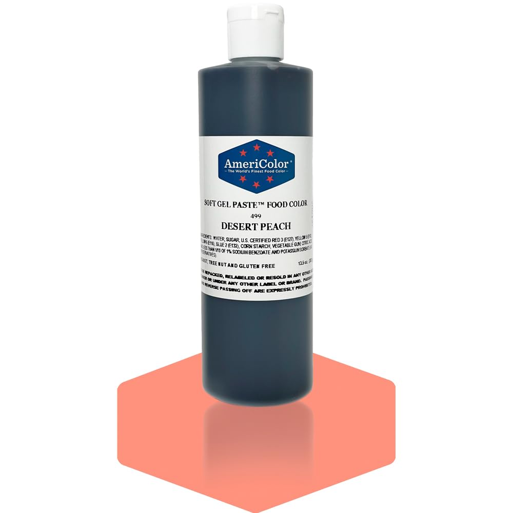 AmeriColor, Desert Peach, 13.5 Ounce Bottle, Soft Gel Paste Food Color