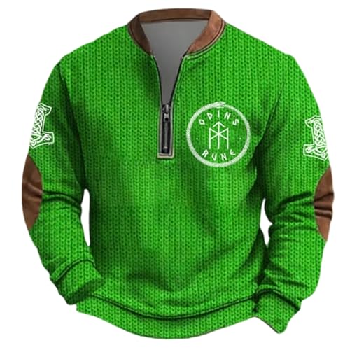 Sweat demi-zip homme nordique vêtement extérieur runique