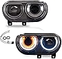 VLAND Headlights Assembly Fit for 2008-2014 Dodge Challenger, LED Headlight with DRL, Sequential Turn Signal, Plug-and-play(Bulbs not Include)