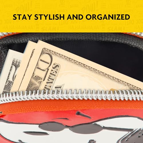 Image of Peanuts Small Coin Purse Wallet with Keychain Clip, Snoopy J, One Size, Multi