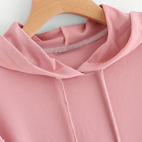 IEason,Womens Long Sleeve Heart Hoodie Sweatshirt Jumper Hooded Pullover Tops Blouse (3XL, Pink)
