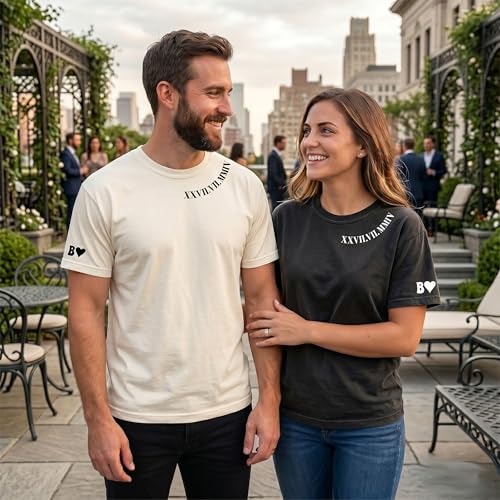 Image of Anniversary Shirts for Couples, Matching Valentines Design Tee