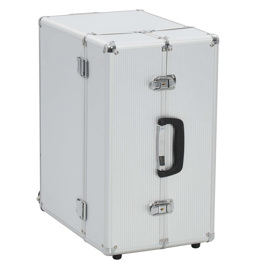 vidaXL Maleta Trolley Modelo Piloto Aluminio Neceser Caja Organización de Productos Accesorios para Belleza Elegante Duradero Plateado 47x39x27cm