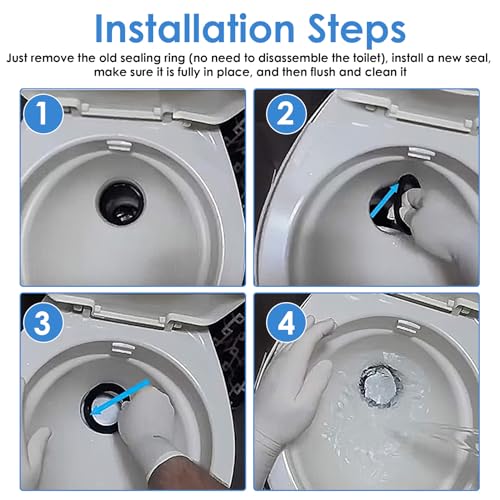 Image of RV Toilet Seal, Flush Ball Seal Gasket 385311652 Replacement Part Compatible with Dometic 300 /310 /320 Models, Rubber RV Toilet Gasket Replacement Kit Solves Camper Leakage Problems (2 Pack)