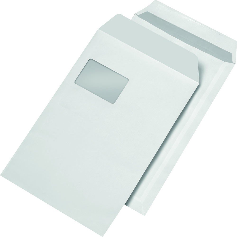 1000 Versandtaschen C4 229 x 324 mm haftklebend mit Fenster weiss dimapax