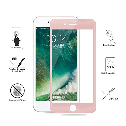 Akwox (Pack Of 2) Screen Protector For Iphone 7 8 Full Cover Iphone 7 8 Tempered Glass Screen Protector With Abs Curved Edge Frame, Anti-Fingerprint Hd Screen Protector For Iphone 7 8(Rose Gold) #TOP3