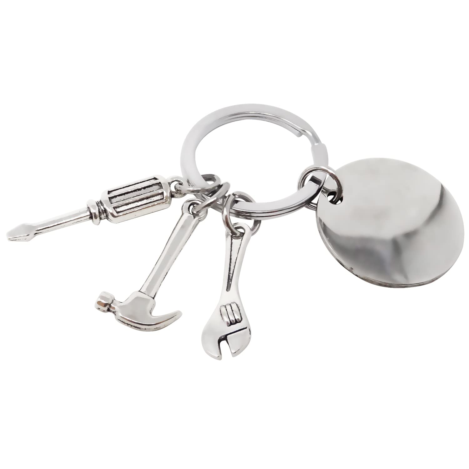 Honbay Love You Daddy Stainless Steel Keychain with Hammer Screwdriver Wrench Keychain Gift for Dad Father's Day Birthday Thanksgiving Christmas - with a Gift Box