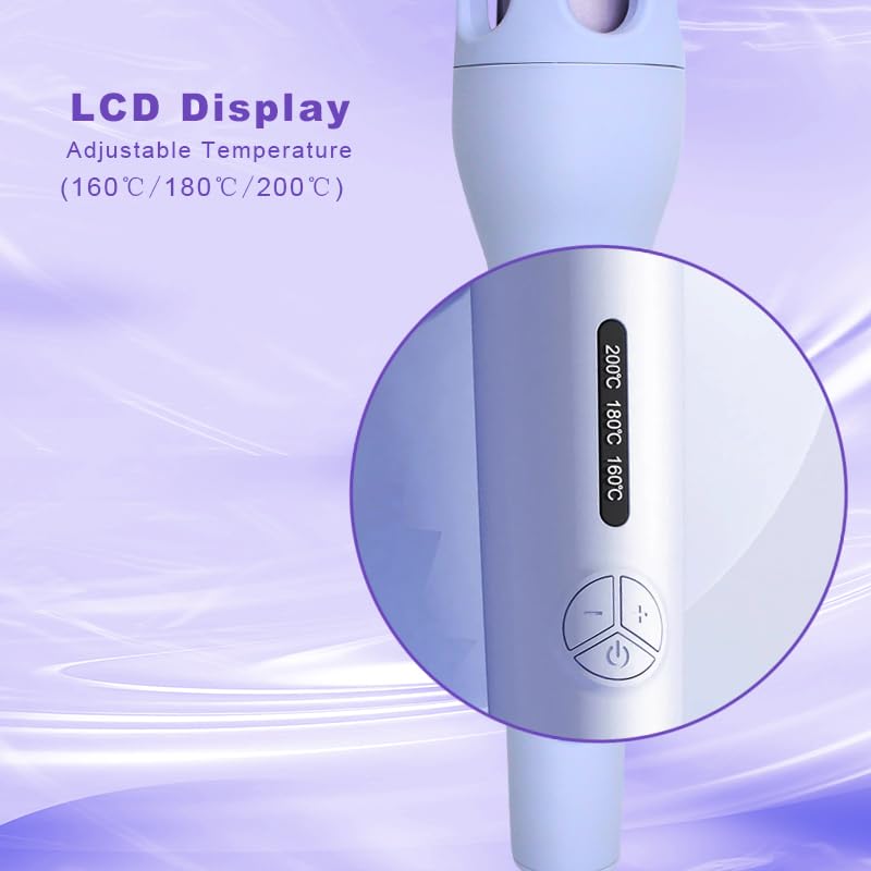Image of SEMINO Automatic Hair Curler for Women Anti-Tangle Rotating Curling Wand for All Hair Styling Professional Salon Curls Fast & Easy Curling Tangle Free, Ceramic Technology for Smooth Professional Hair Styler
