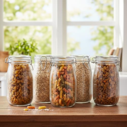 Image of ginoya brothers - Kitchen Glass Jar (5, 2000 Ml. Ballon Jar)