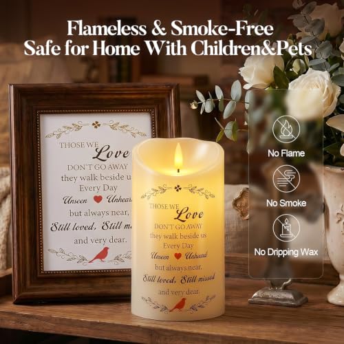 Image of Homemory Memorial Candle Bereavement Sympathy Gifts for Loss of Loved One, Real Wax LED Candle with Remote Memorial Gifts for Loss of Mother Loss of Father in Memory of Loved One Remembrance Gift