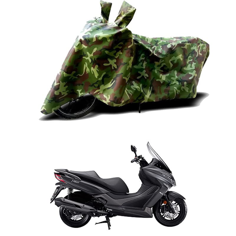 Image of 100% Water Resistant Bike Scooty Two Wheeler Body Cover Compatible for 22 Motors X-Town 300i /UV-Rays /Heat Protection /Birds Dropping /Scratchproof /Dust Proof /Waterproof /All Varient[Green MJ]