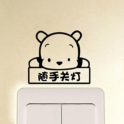 Feitong Adhesivo decorativo para habitación de niños, para pared, pegatina para interruptor de luz, color #F