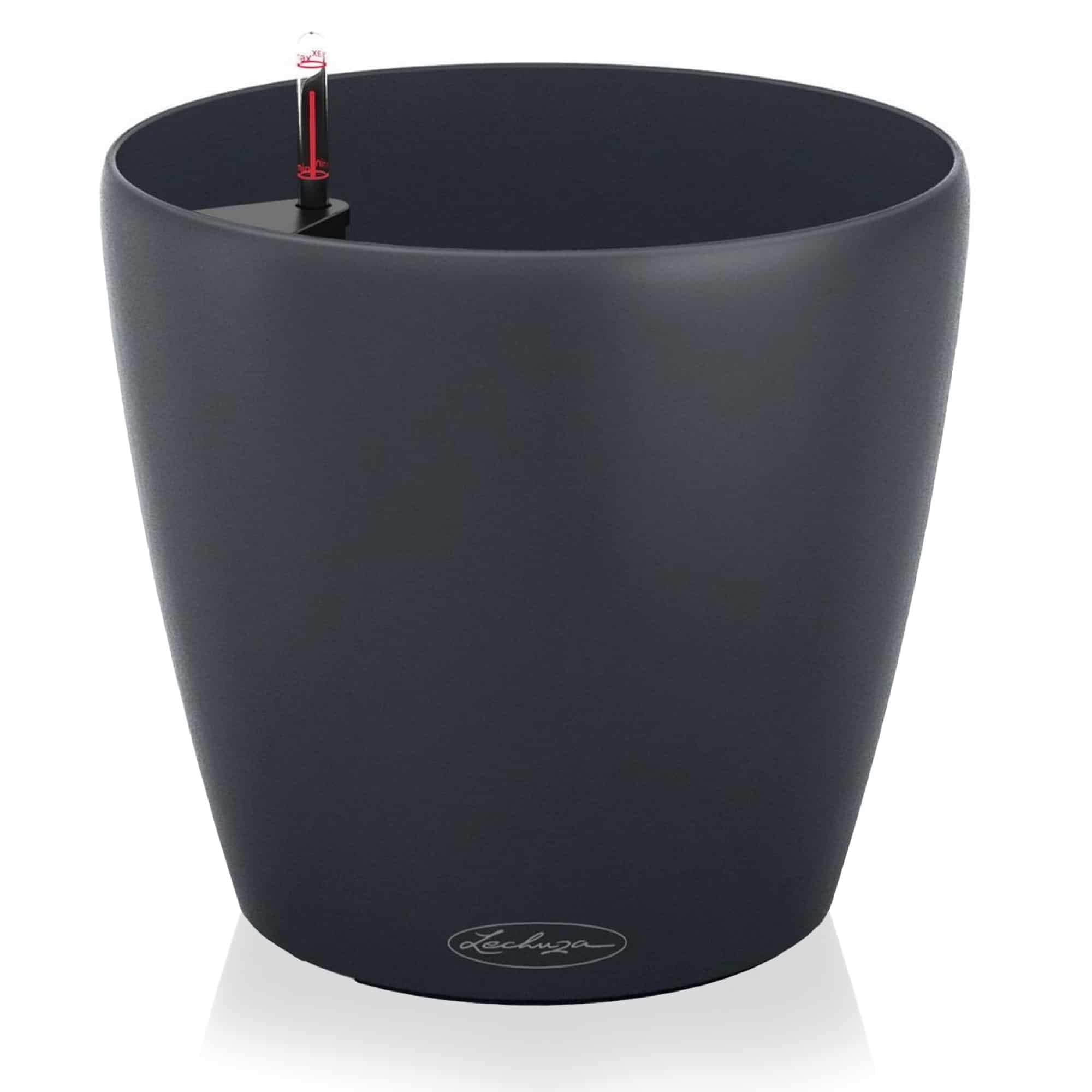Lechuza Vaso Classico Color Ø43 H40 con Auto irrigazione Grigio Ardesia