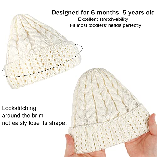 Hicdaw 2PCS Baby Winter Hat Toddler Newborn Hats Infant Beanie Hat Kids Warm Knitted Hat Cap for Girls Boys3