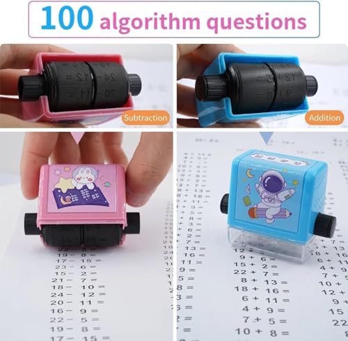 Image of Math Roller Stamps for Kids | Smart Multiplication Teaching Stamp | 1-100 Practice Learning Tool for Preschool, Kindergarten & Home School Teachers