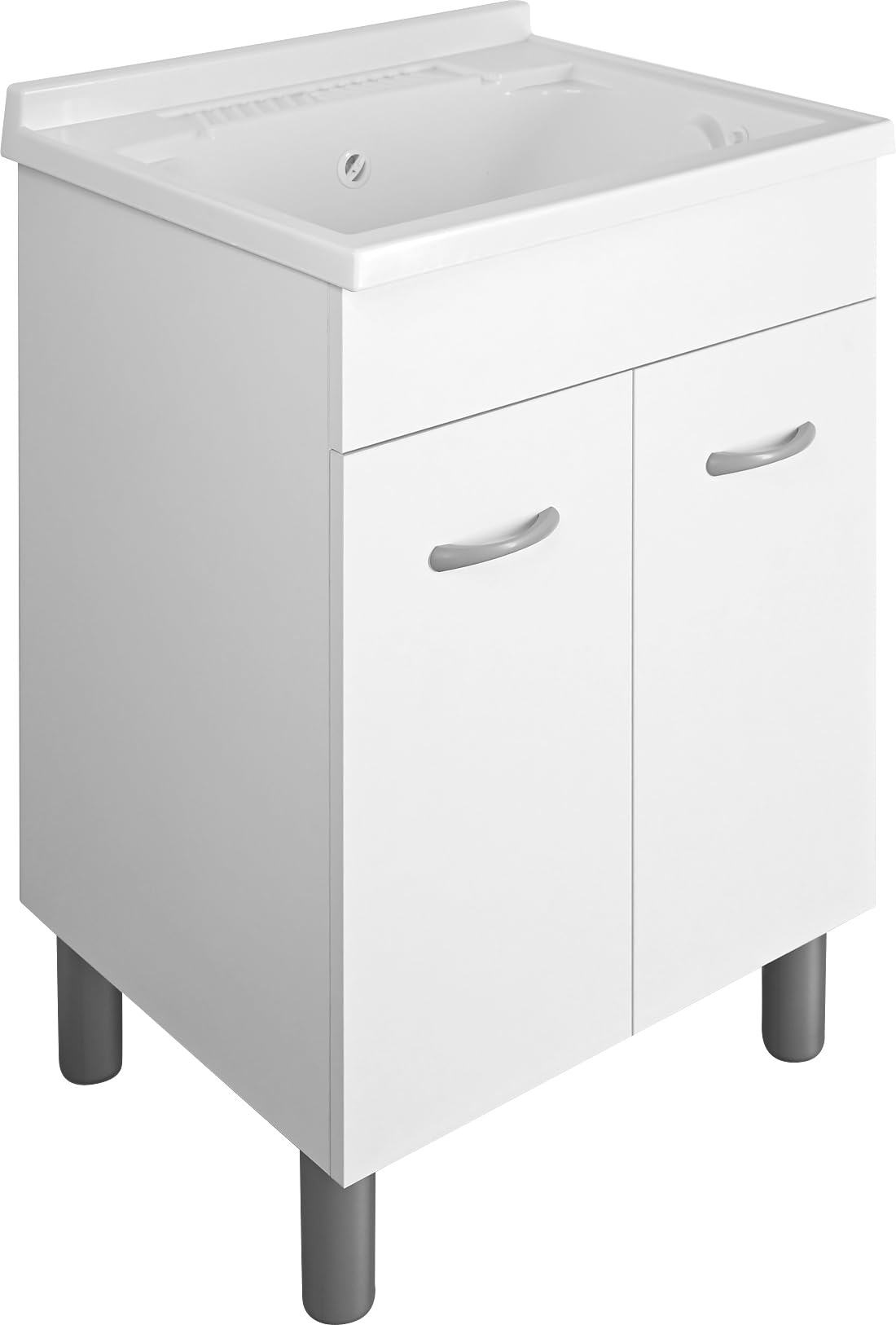 Armario de lavabo de madera ATHENA con pilozzo L 60 P 50 con eje de lavado sifón resistente al agua y a la humedad (60 x 50)