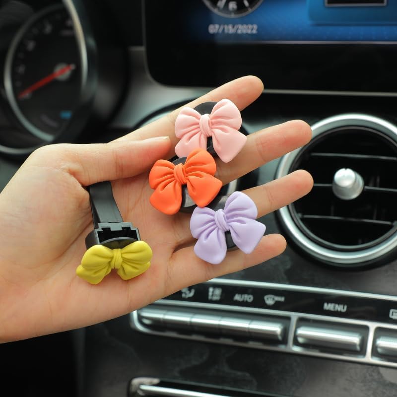 Image of 8 PCS Pink Bow Car Air Freshener Coquette Cute Girly Car Decor Accessories Interior Aesthetic Decorations Stuff for Women Girl