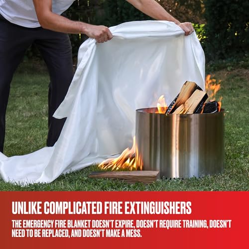 Image of Premium Defense Fire Blanket, Emergency Fire Blanket, Fire Extinguisher, Flame Suppression, Fiberglass